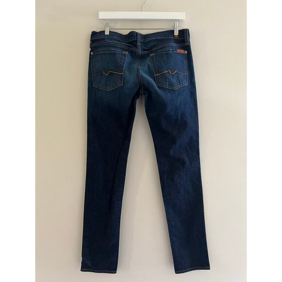 7 For all Mankind Austyn Jeans Straight Leg Dark Blue Size 31 JL - Picture 4 of 11